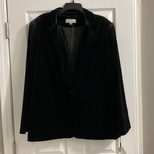 NWT Calvin Klein Black Velvet Blazer/Jacket, Womens